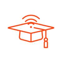 Icono e-learning balnco